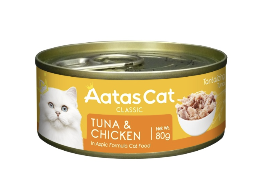 Aatas Cat Wet Food 80g x24 | Creamy Chicken & Tantalizing Tuna | Same Day Delivery | Free Gifts