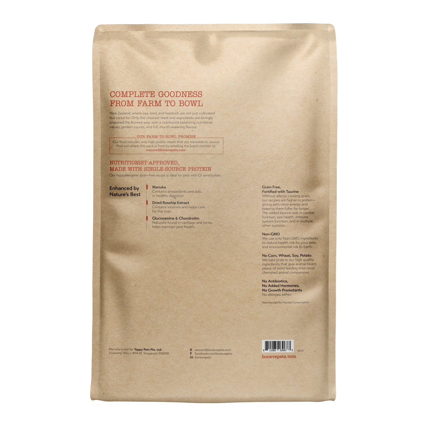 Boneve Grain Free Dried Dog Food (Lamb)