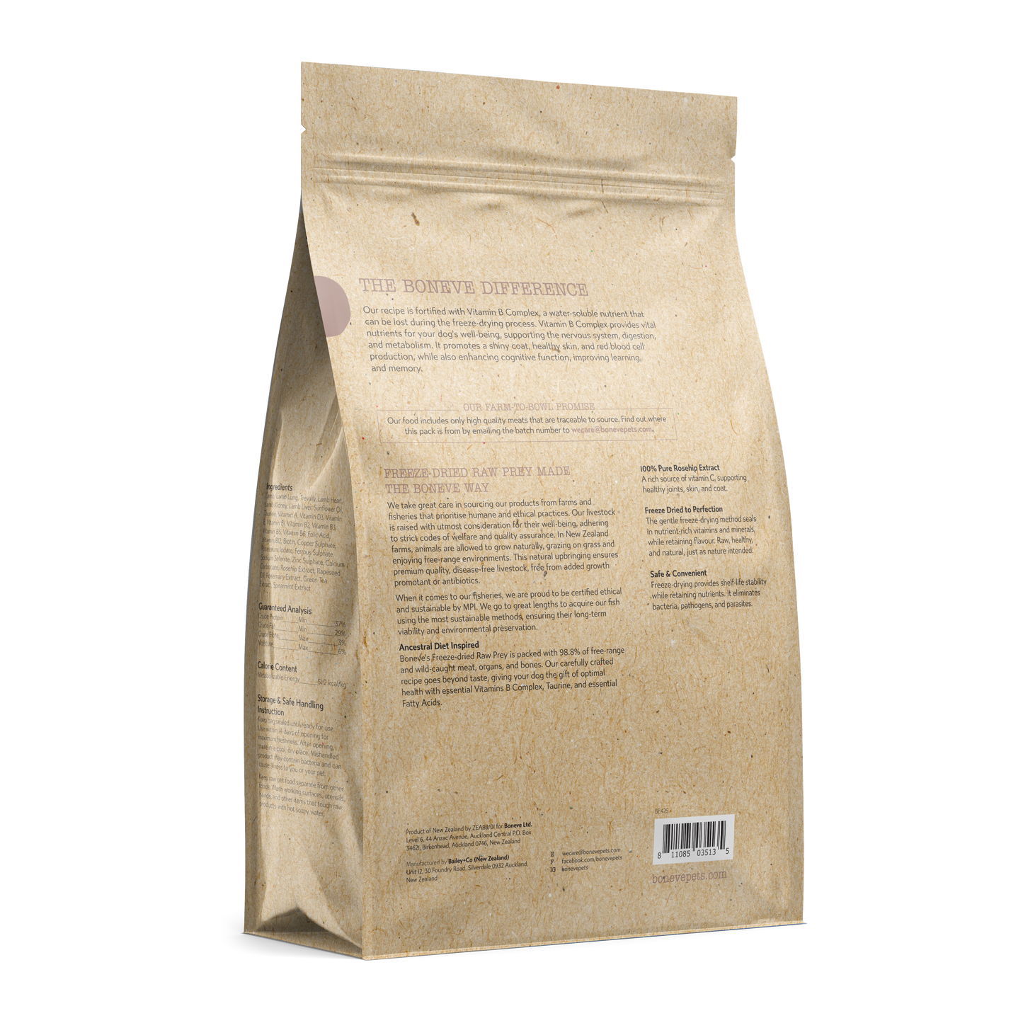 Boneve Freeze Dried Dog Food (Lamb & Trevally)