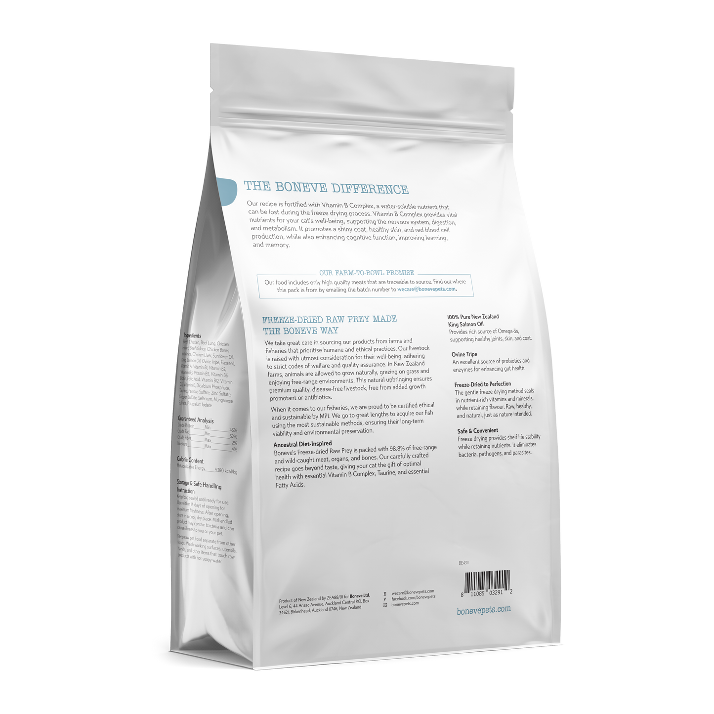 Boneve Freeze Dried Cat Food (Beef & Chicken)