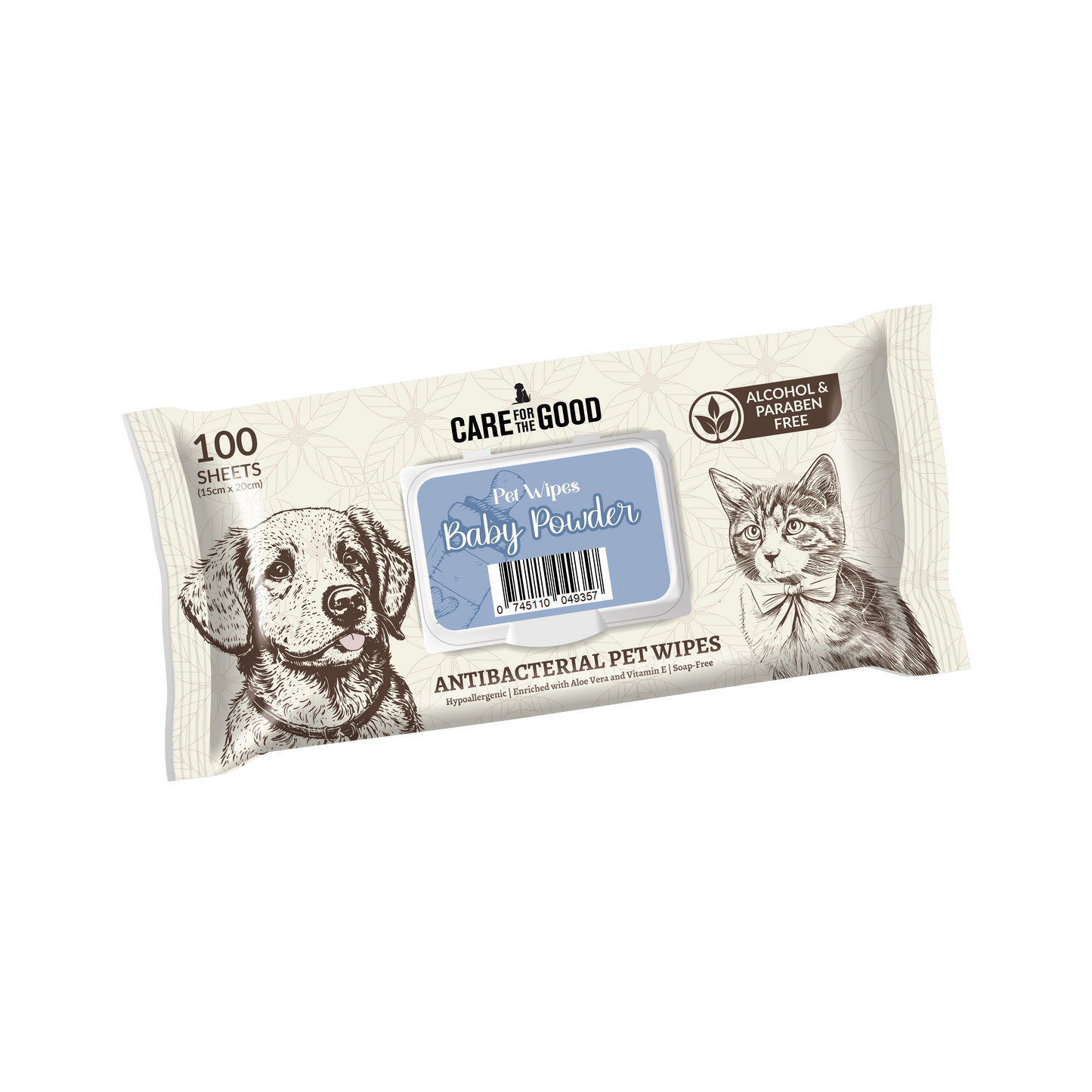 Care For The Good Antibacterial Pet Wipes