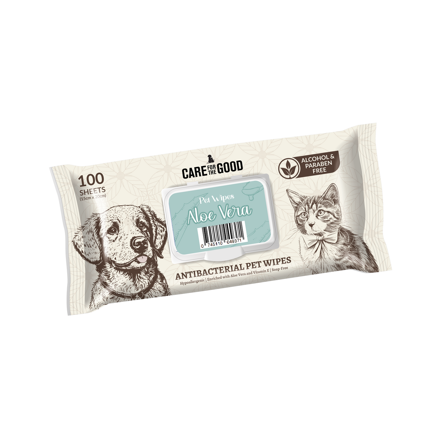 Care For The Good Antibacterial Pet Wipes