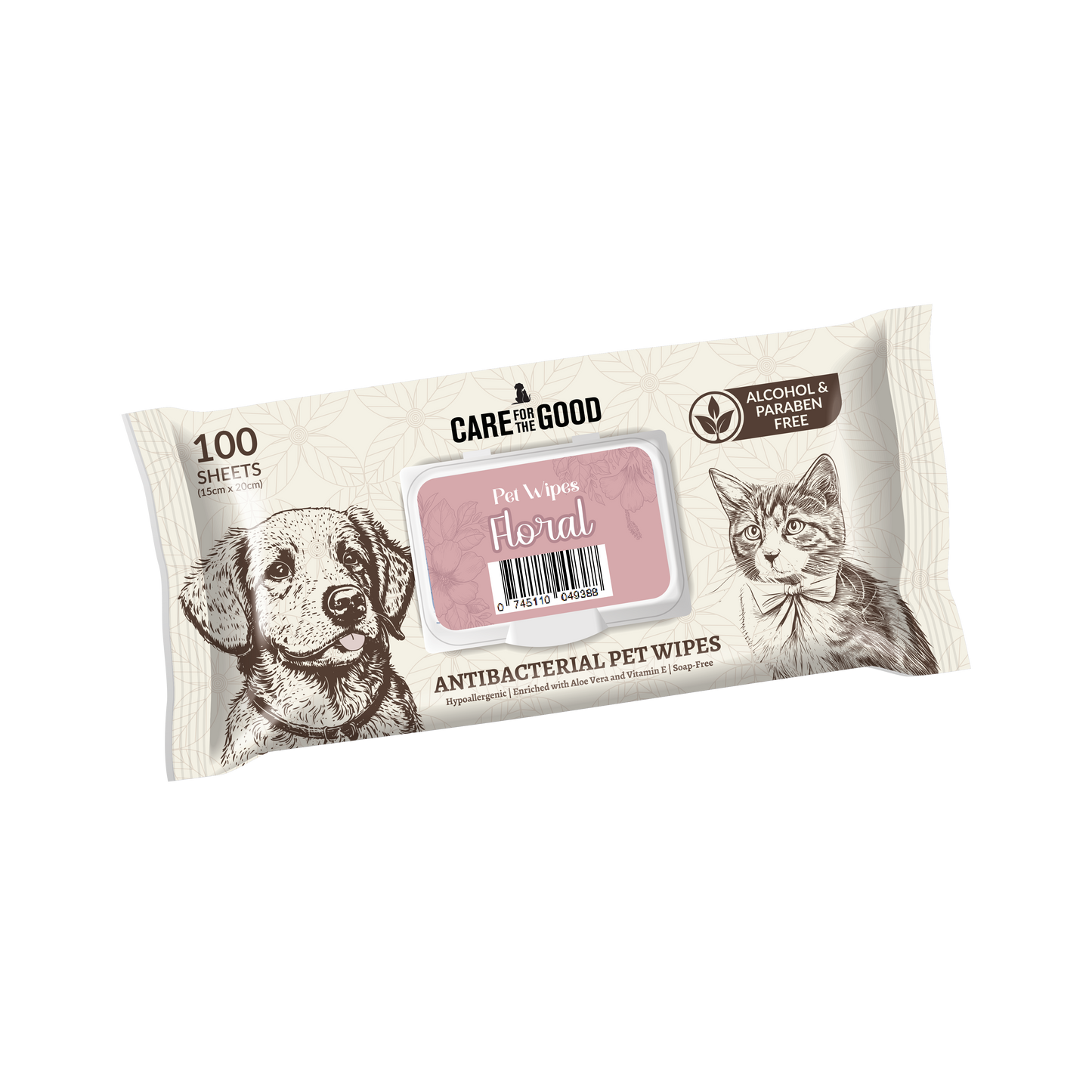 Care For The Good Antibacterial Pet Wipes