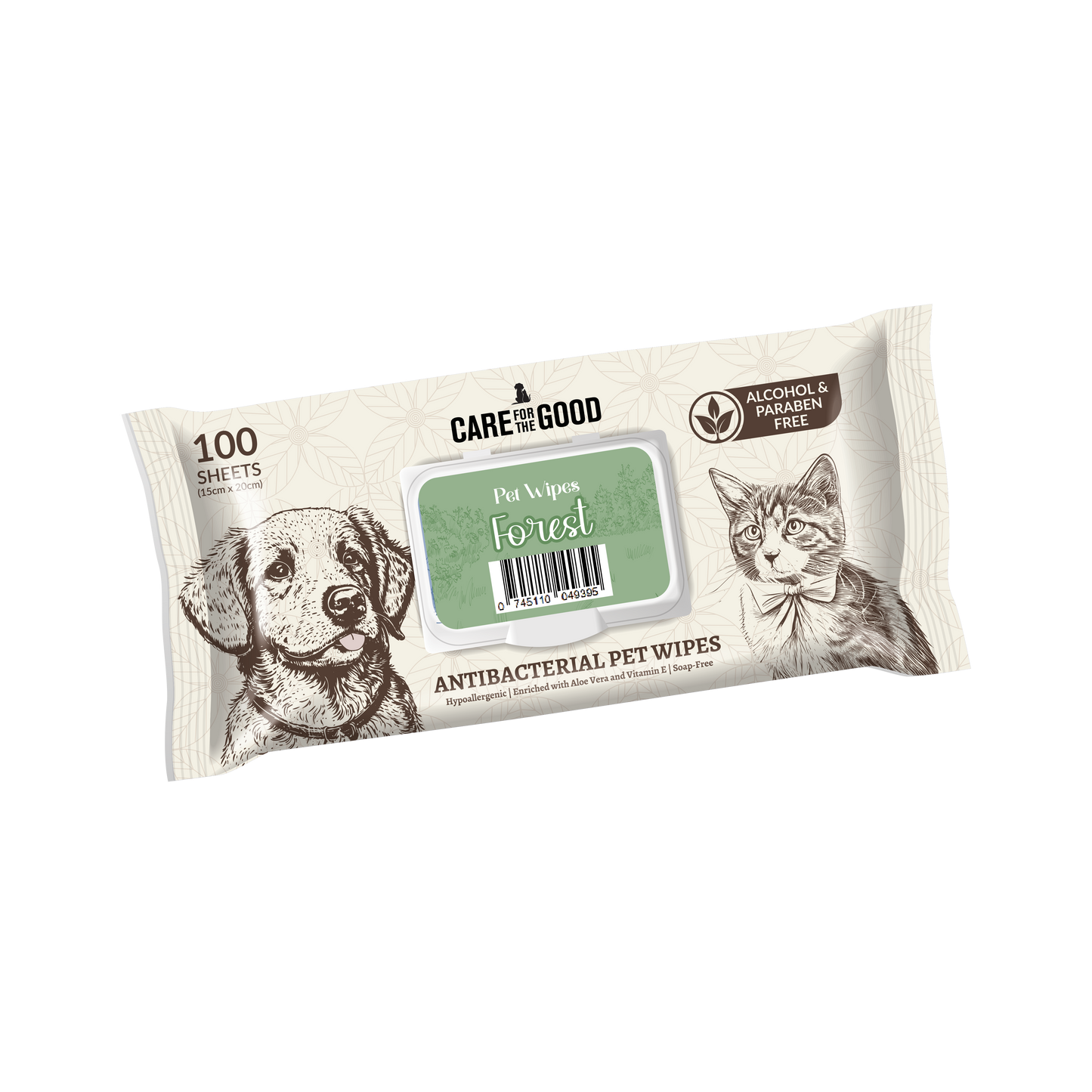 Care For The Good Antibacterial Pet Wipes