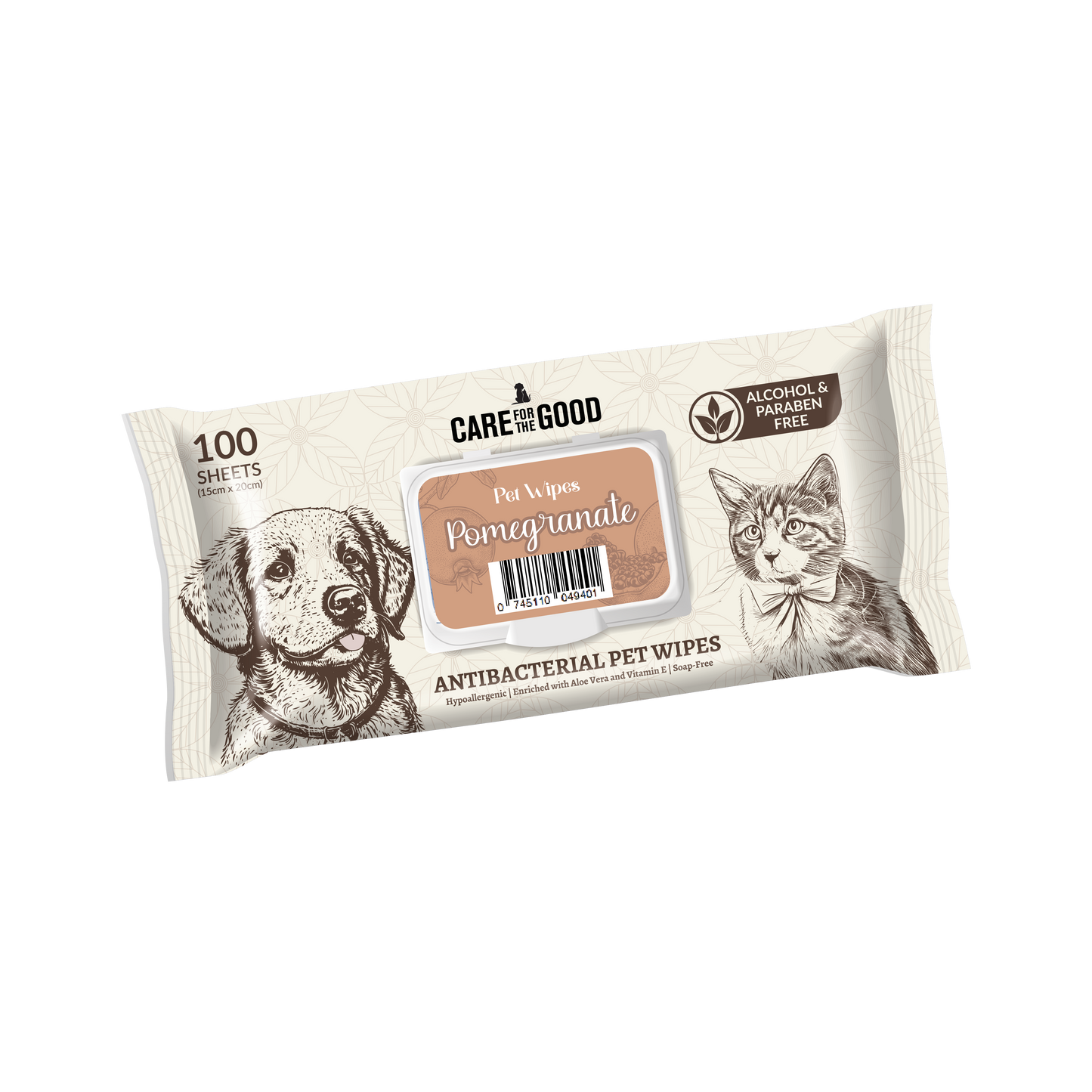 Care For The Good Antibacterial Pet Wipes