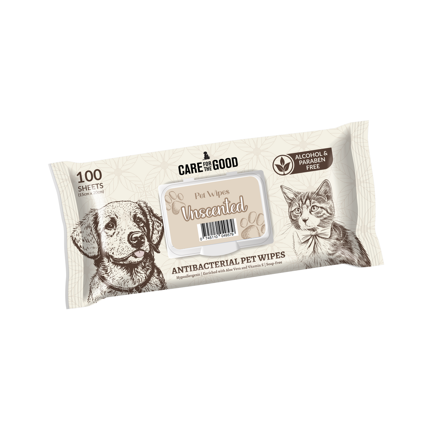 Care For The Good Antibacterial Pet Wipes