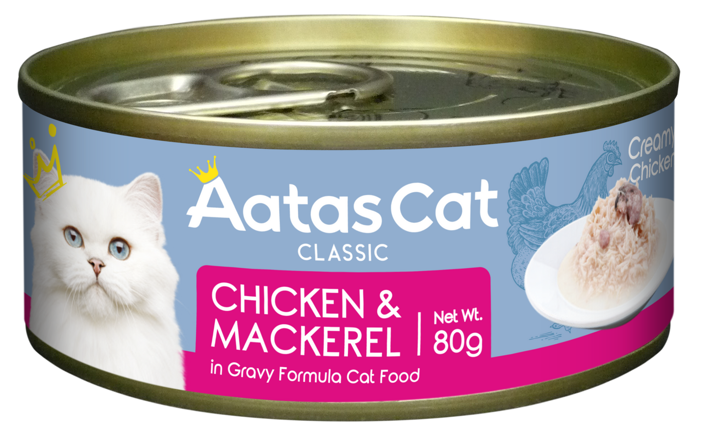 Aatas Cat Creamy Chicken / Tantalizing Tuna Cat Wet Canned Food 80g