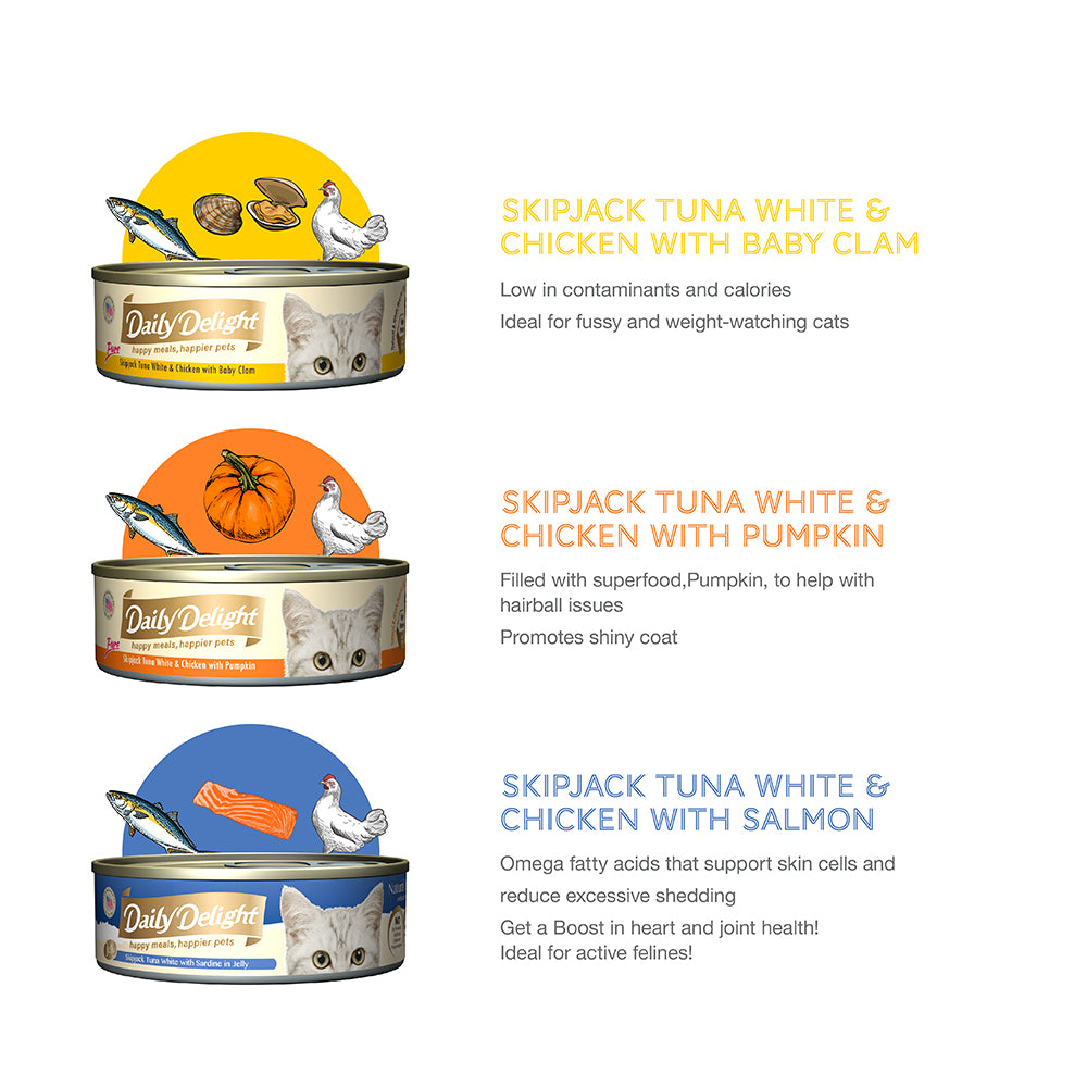 Daily Delight Pure Skipjack Tuna & Chicken Wet Cat Food 80g