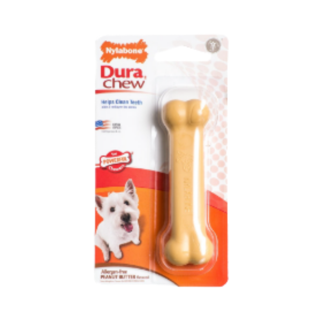 nylabone dura chew bone- Dog Treat - Peanut Butter - Regular
