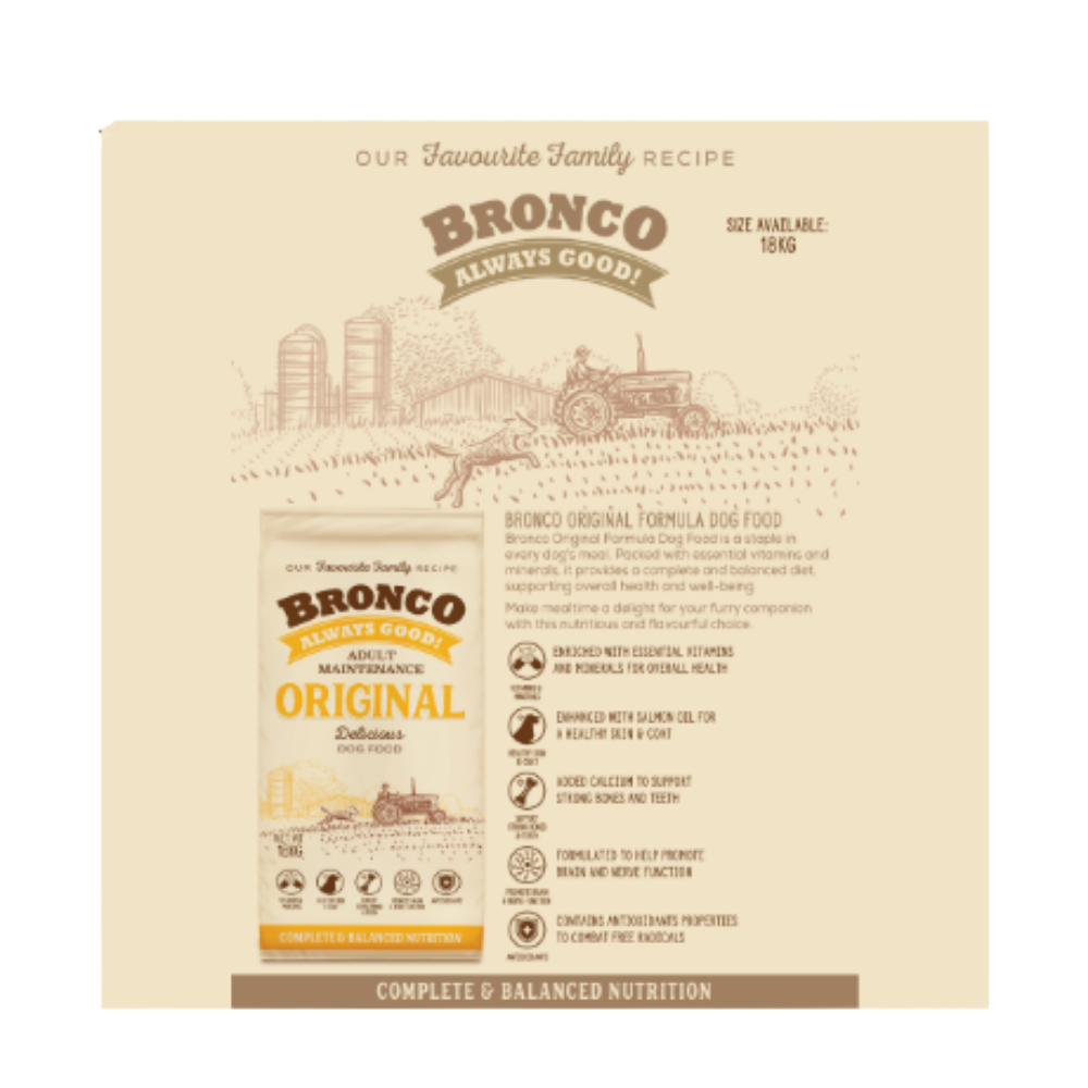 Bronco Original Adult Maintenance Dog Dry Food 18kg