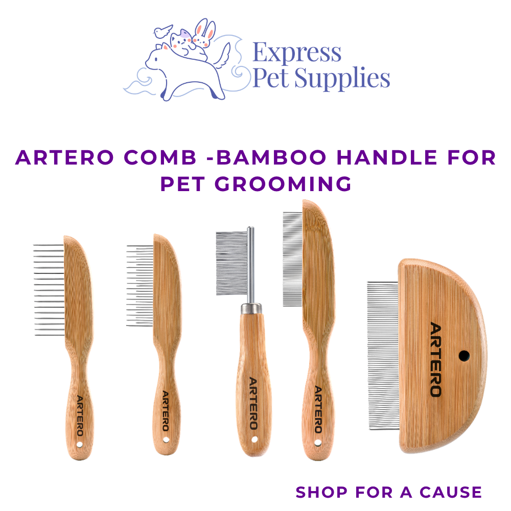 ARTERO Comb -Bamboo Handle for Pet Grooming