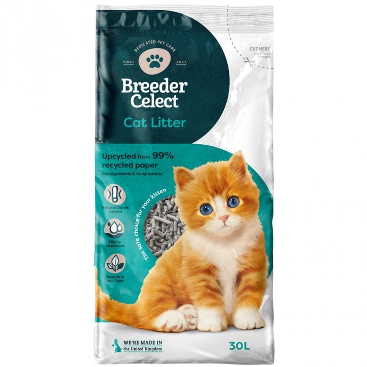 Breeder Celect Recycled Paper Cat Litter 10L - 30L