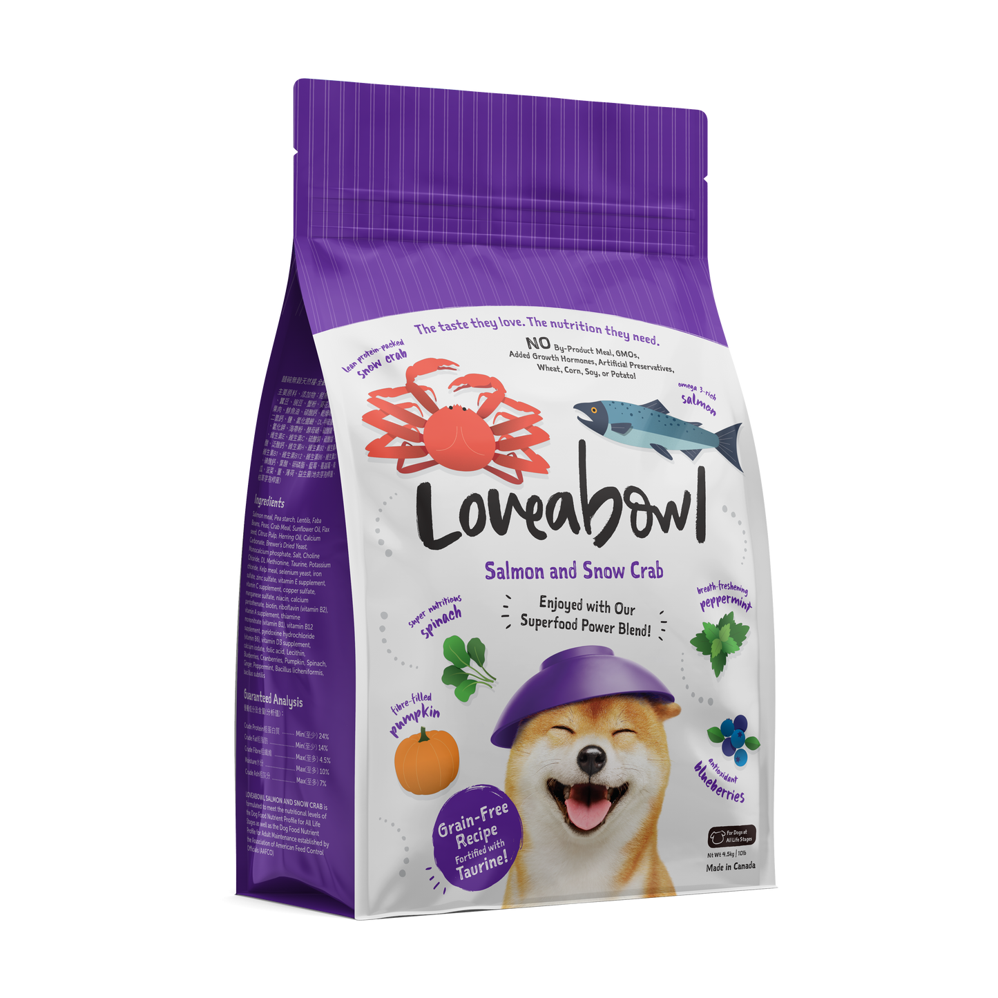 Loveabowl Grain Free Dry Dog Food (Salmon & Snow Crab)