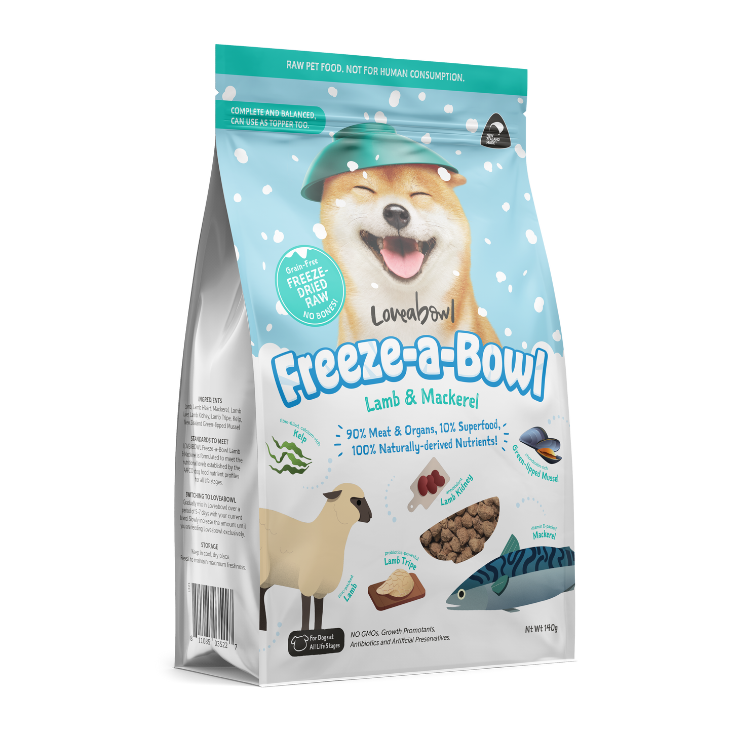 Loveabowl Freeze-a-Bowl Freeze Dried Dog Food (Lamb & Mackerel)
