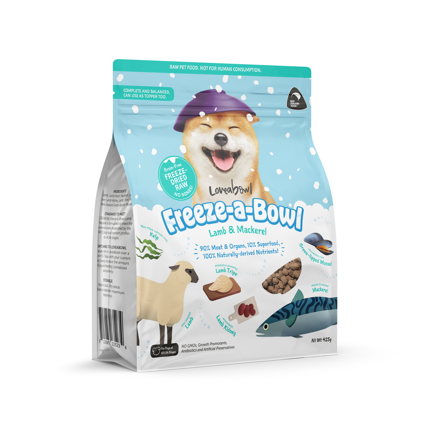 Loveabowl Freeze-a-Bowl Freeze Dried Dog Food (Lamb & Mackerel)