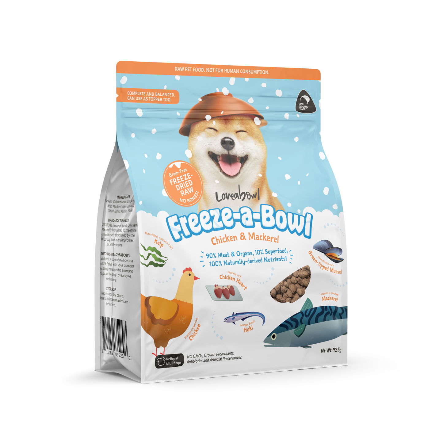 Loveabowl Freeze-a-Bowl Freeze Dried Dog Food (Chicken & Mackerel)