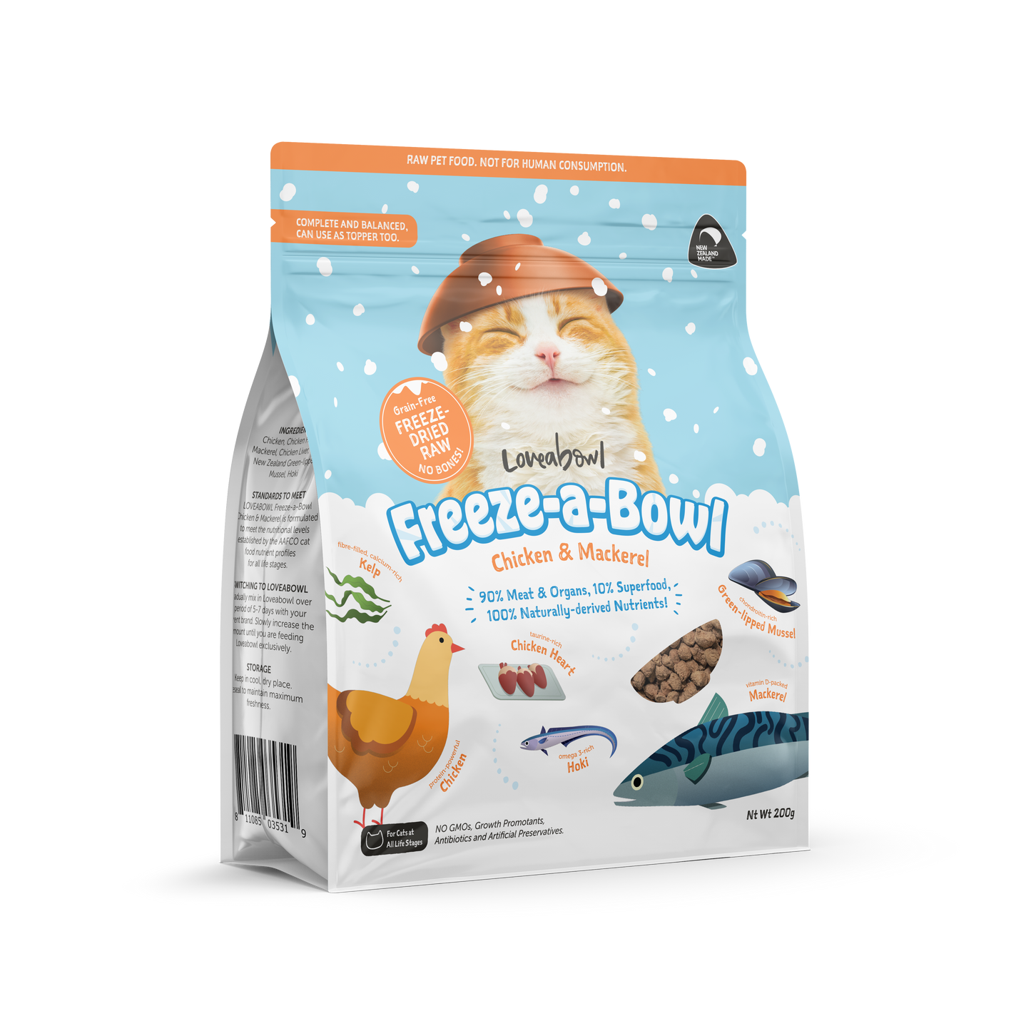 Loveabowl Freeze-a-Bowl Freeze Dried Cat Food (Chicken & Mackerel)