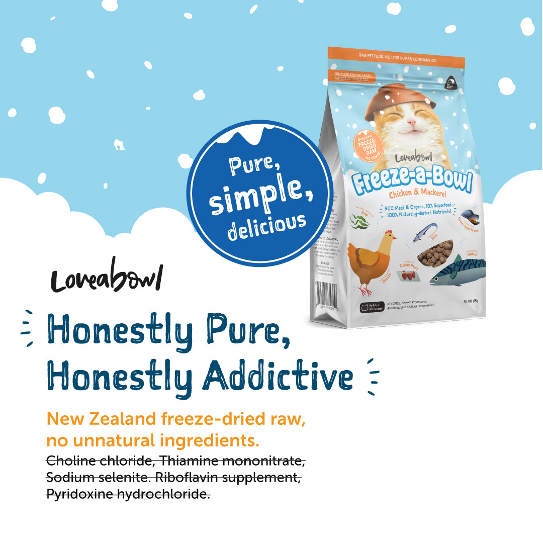 Loveabowl Freeze-a-Bowl Freeze Dried Cat Food (Chicken & Mackerel)