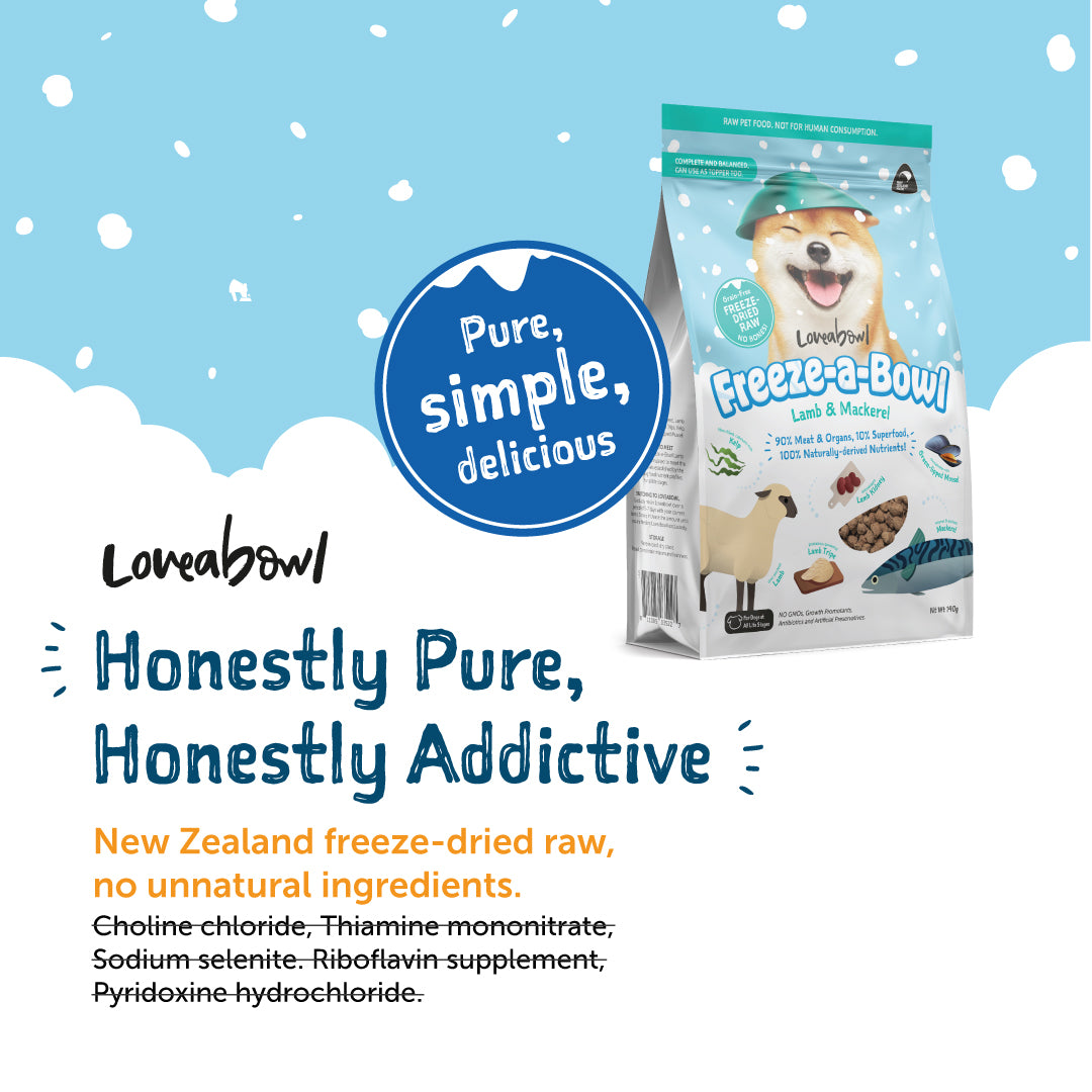 Loveabowl Freeze-a-Bowl Freeze Dried Dog Food (Chicken & Mackerel)