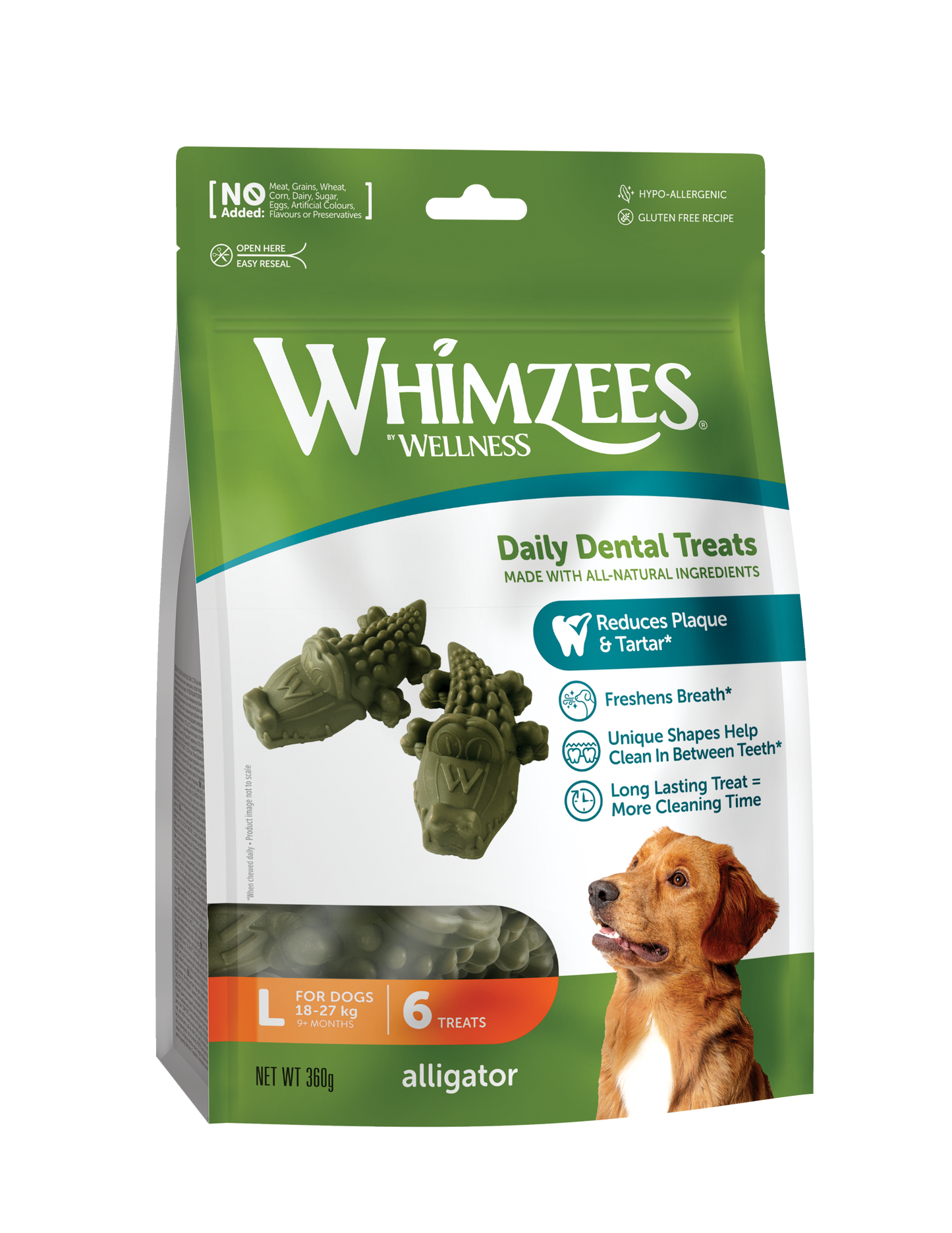 Whimzees Alligator Dental Dog Treats