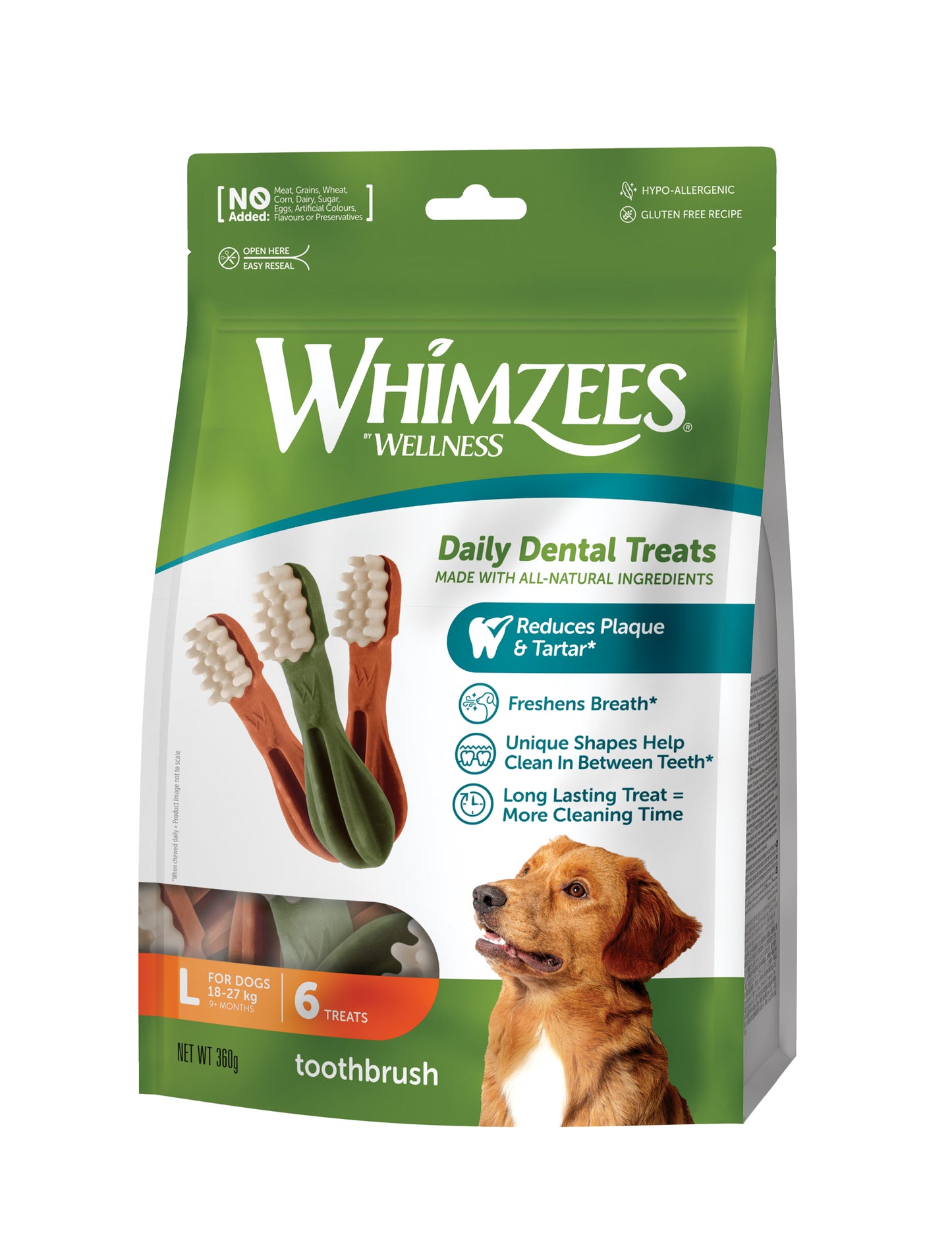 Whimzees Toothbrush Dental Treats for Dogs