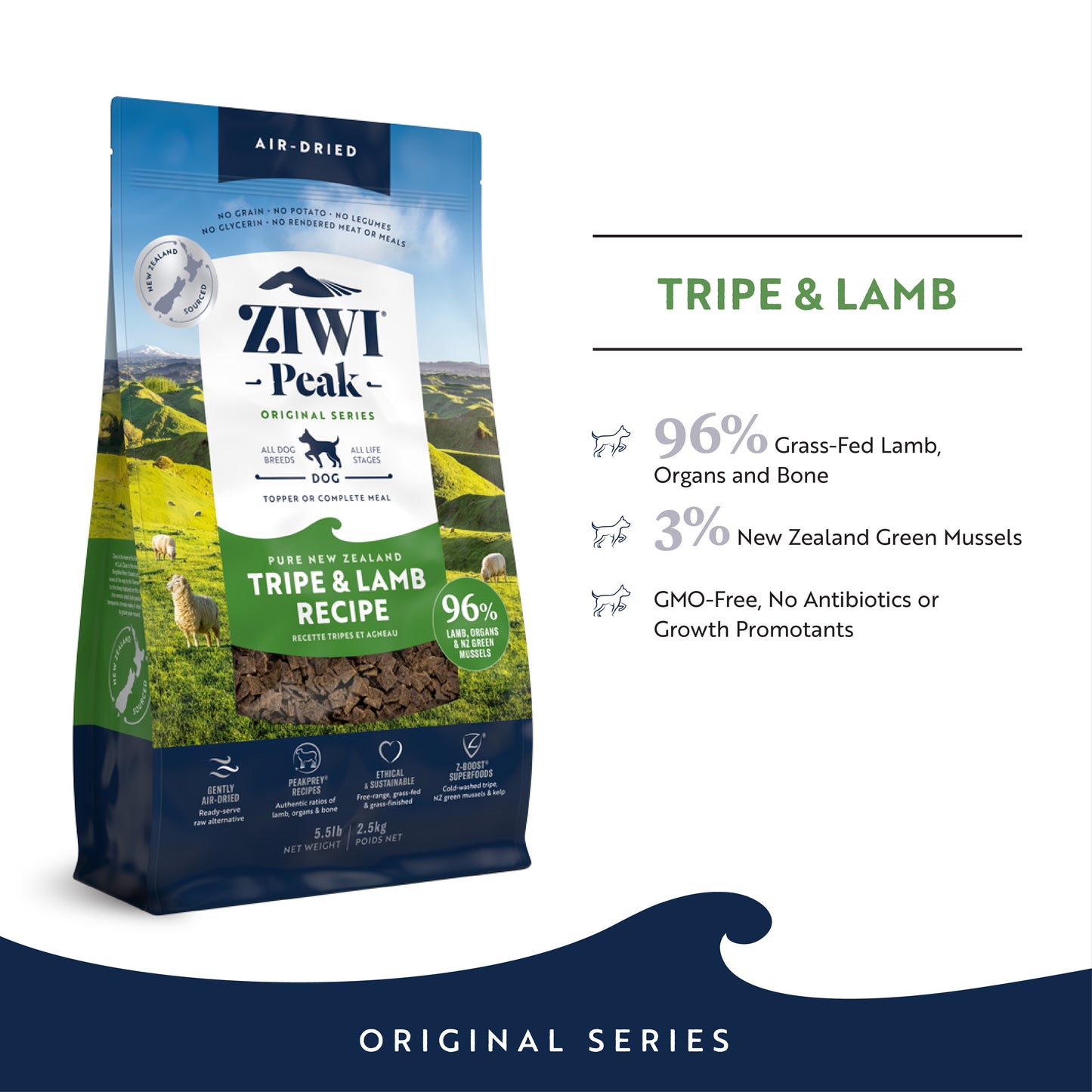 Ziwi Peak Originals Air Dried Dog Food 454g