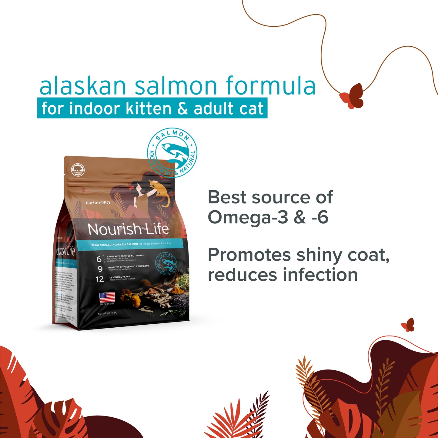 Nurture Pro Nourish Life Slow-cooked Dry Cat Food, Kitten (Alaskan Salmon)
