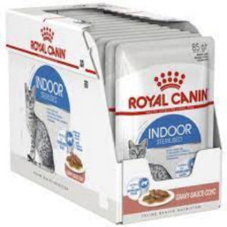 Royal Canin Feline Nutrition Indoor Sterilised Adult Pouch Cat Food 85g x 12