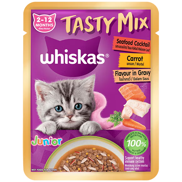 Whiskas Pouch Tasty Mix Wet Cat Food- 70g