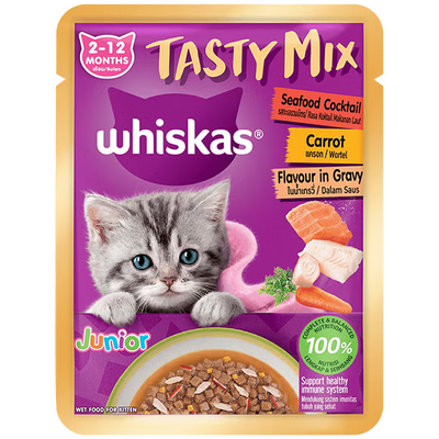 Whiskas Pouch Tasty Mix Wet Cat Food- 70g