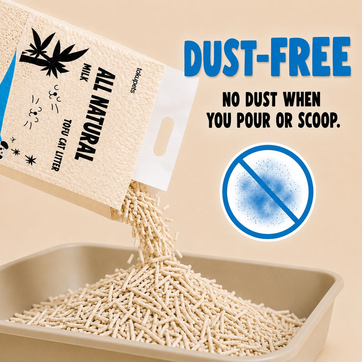 Tokupets 6L Tofu Cat Litter | Biodegradable | Odor Control | Clumping, No Dust | Milk Candy Scent