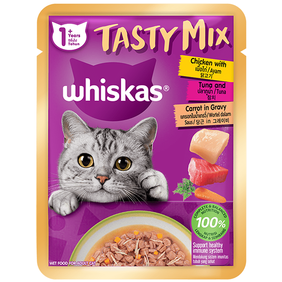 Whiskas Pouch Tasty Mix Wet Cat Food- 70g