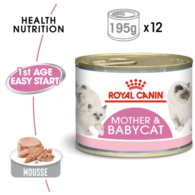 Royal Canin Mother & Babycat Ultra Soft Mousse Cat Wet Food 195g x 12