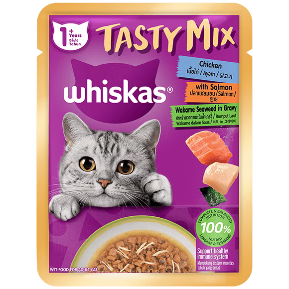 Whiskas Pouch Tasty Mix Wet Cat Food- 70g