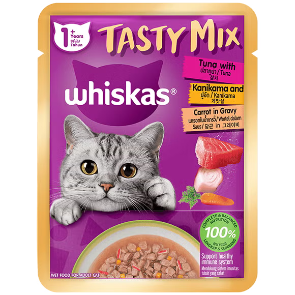 Whiskas Pouch Tasty Mix Wet Cat Food- 70g