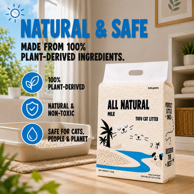 Tokupets 6L Tofu Cat Litter | Biodegradable | Odor Control | Clumping, No Dust | Milk Candy Scent