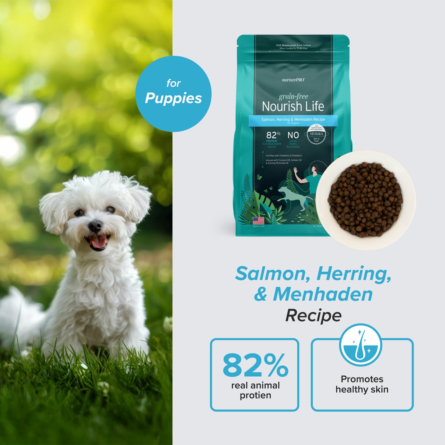 Nurture Pro Nourish Life Slow-cooked Grain-free Dry Dog Food, Puppies (Salmon,Herring,and Menhaden Recipe)