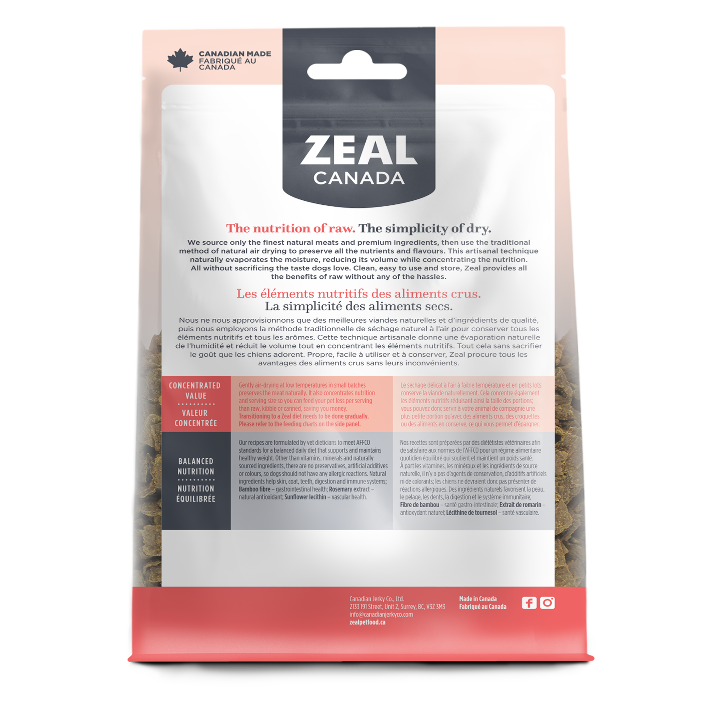 Zeal Canada Gently Air-Dried Recipe Dry Dog Food [Wt : 1lb/454 g]