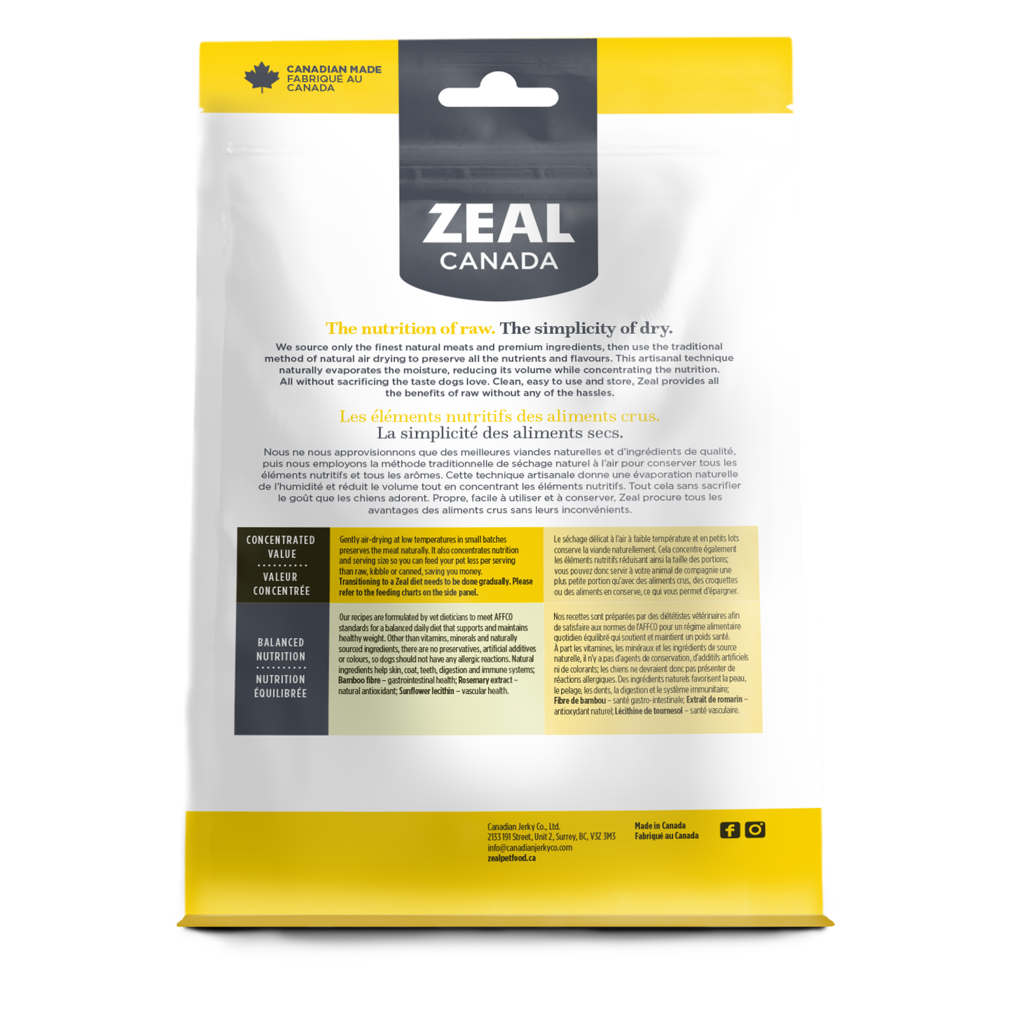 Zeal Canada Gently Air-Dried Recipe Dry Dog Food [Wt : 1lb/454 g]