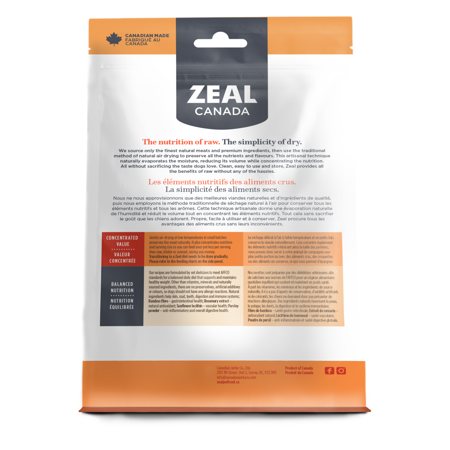Zeal Canada Gently Air-Dried Recipe Dry Dog Food [Wt : 1lb/454 g]