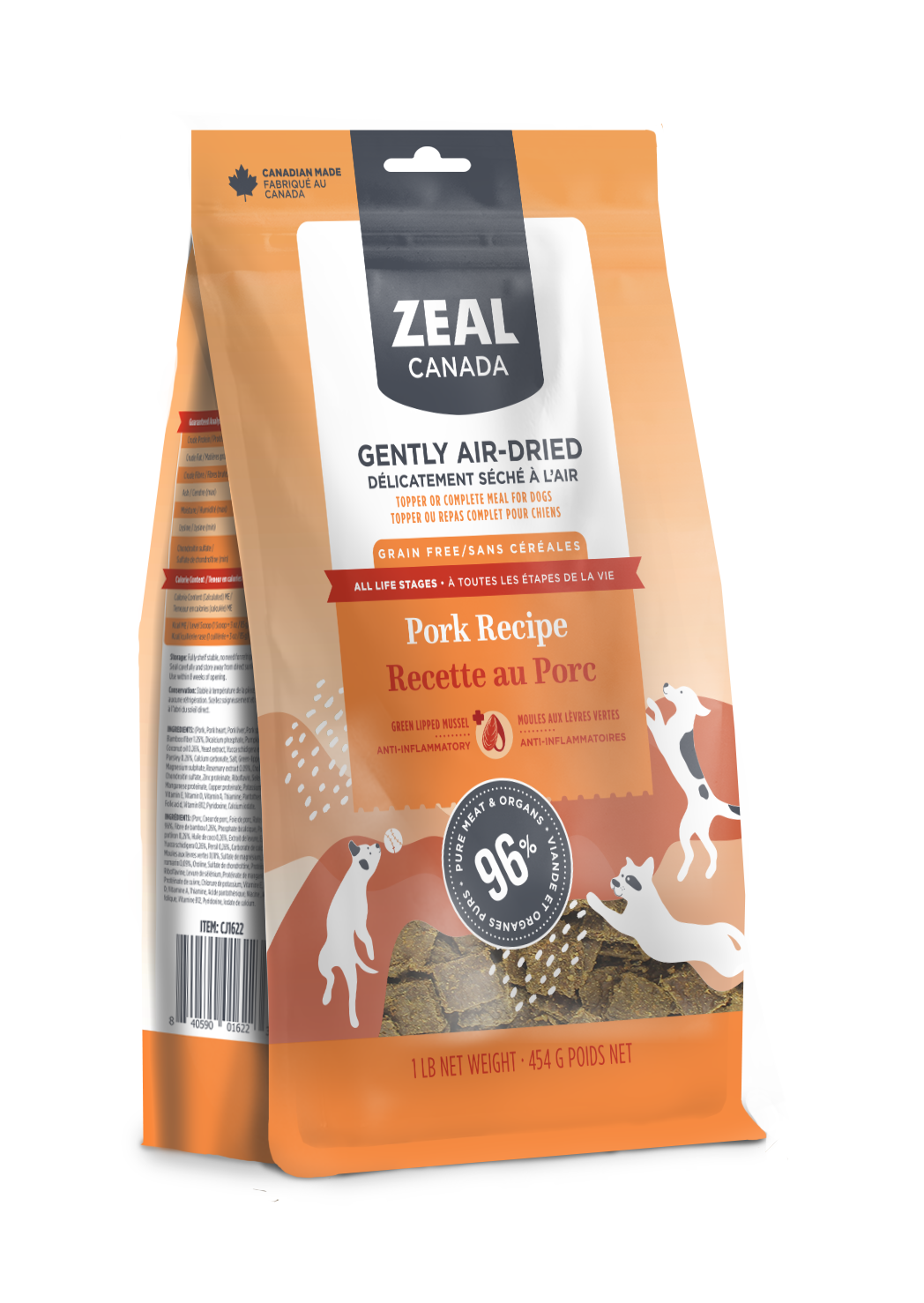 Zeal Canada Gently Air-Dried Recipe Dry Dog Food [Wt : 1lb/454 g]