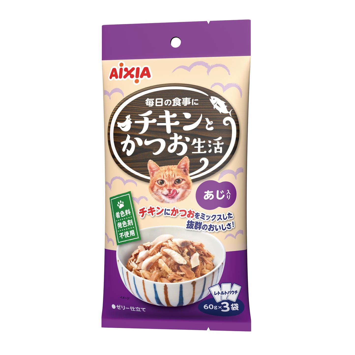 Aixia Chicken and Fish Life Pouches 60g x 3