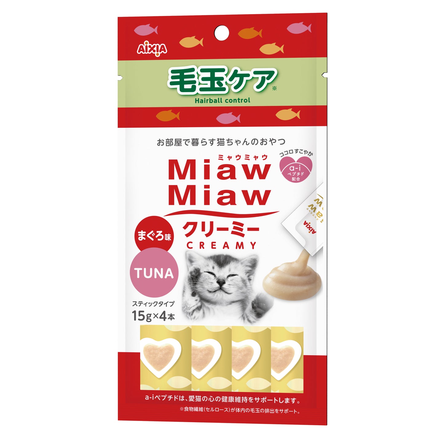 Aixia Miaw Miaw Creamy Purée Cat Treats 15g x4