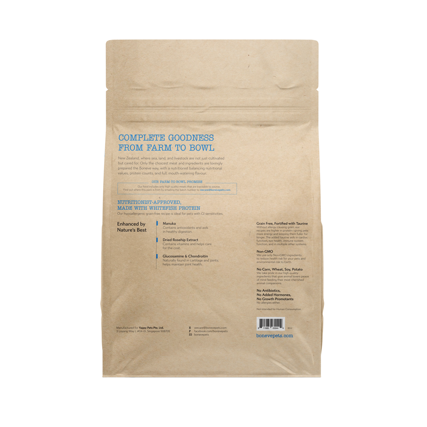 Boneve Grain Free Dried Dog Food (Mackerel)