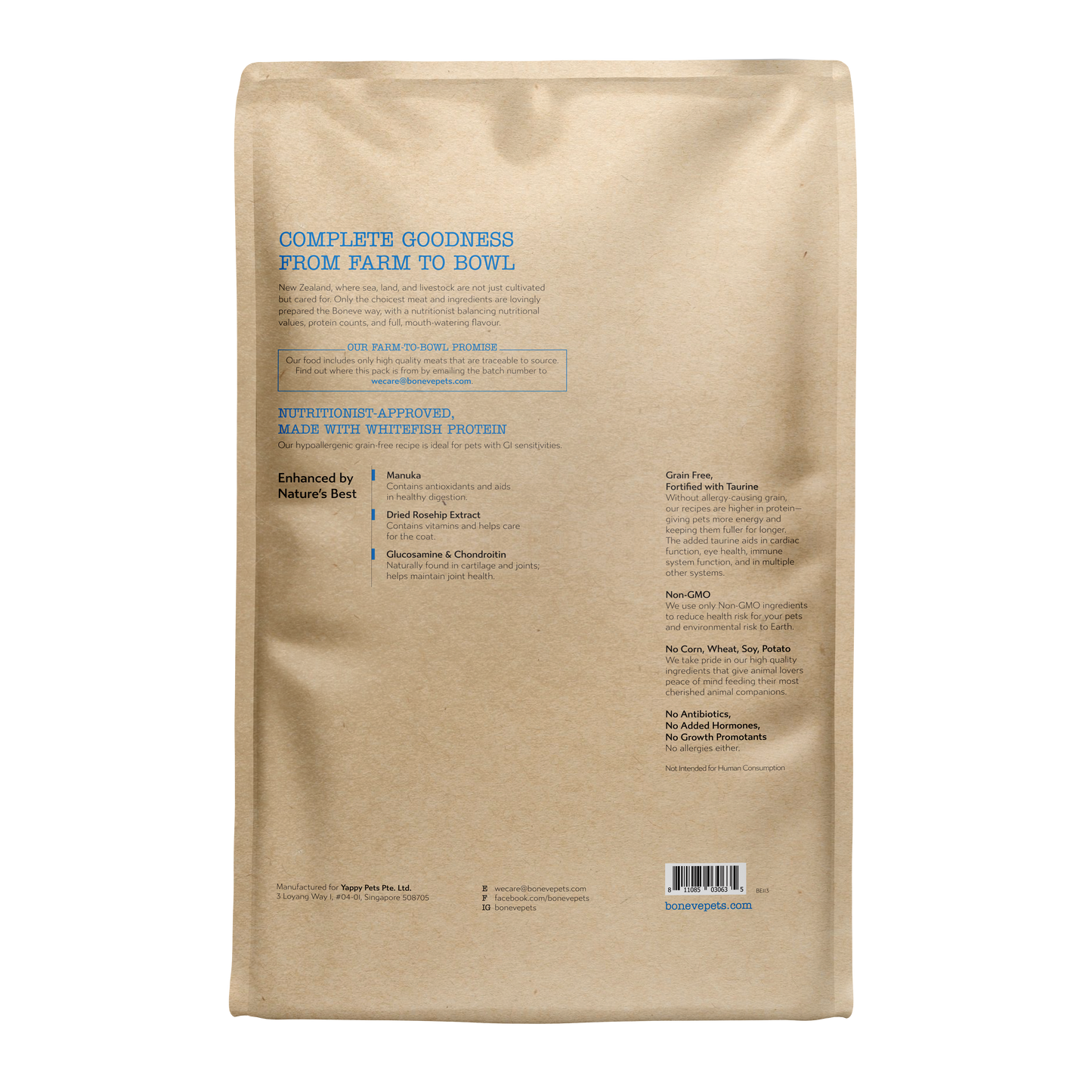 Boneve Grain Free Dried Dog Food (Mackerel)