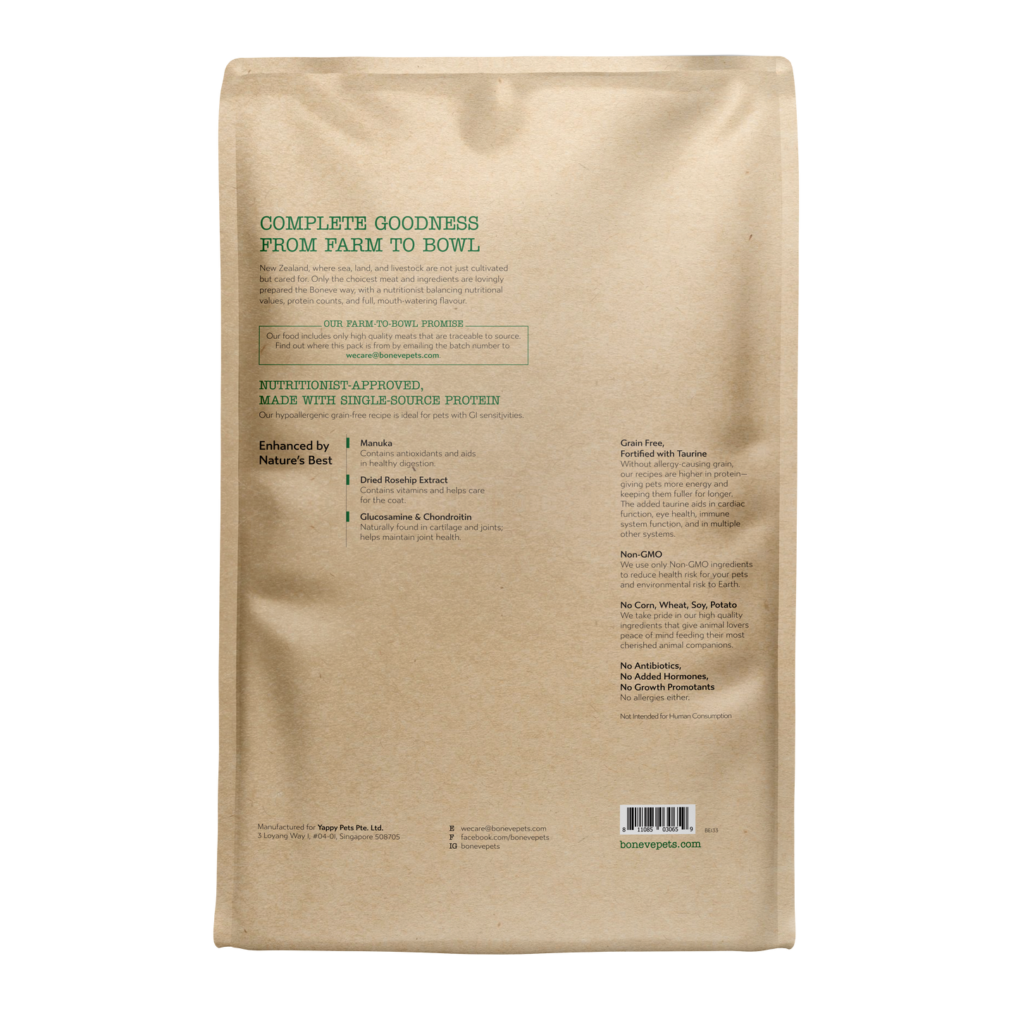 Boneve Grain Free Dried Dog Food (Beef)