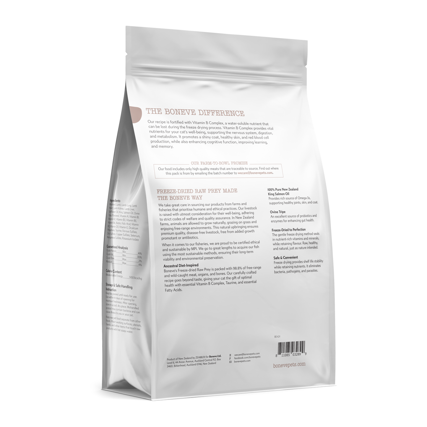 Boneve Freeze Dried Cat Food (Mackerel & Lamb)