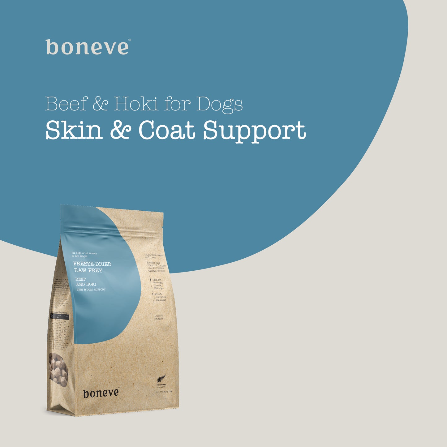 Boneve Freeze Dried Dog Food (Beef & Hoki)