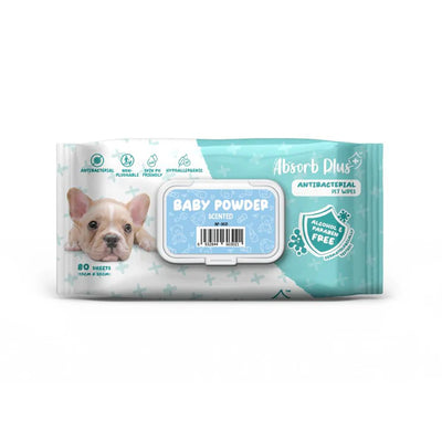 Absorb Plus Antibacterial Pet Wipes 80 sheets