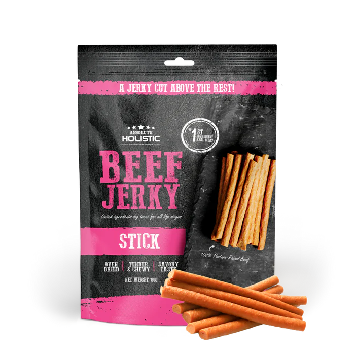 Absolute Holistic Beef Jerky Dog Treats 100g